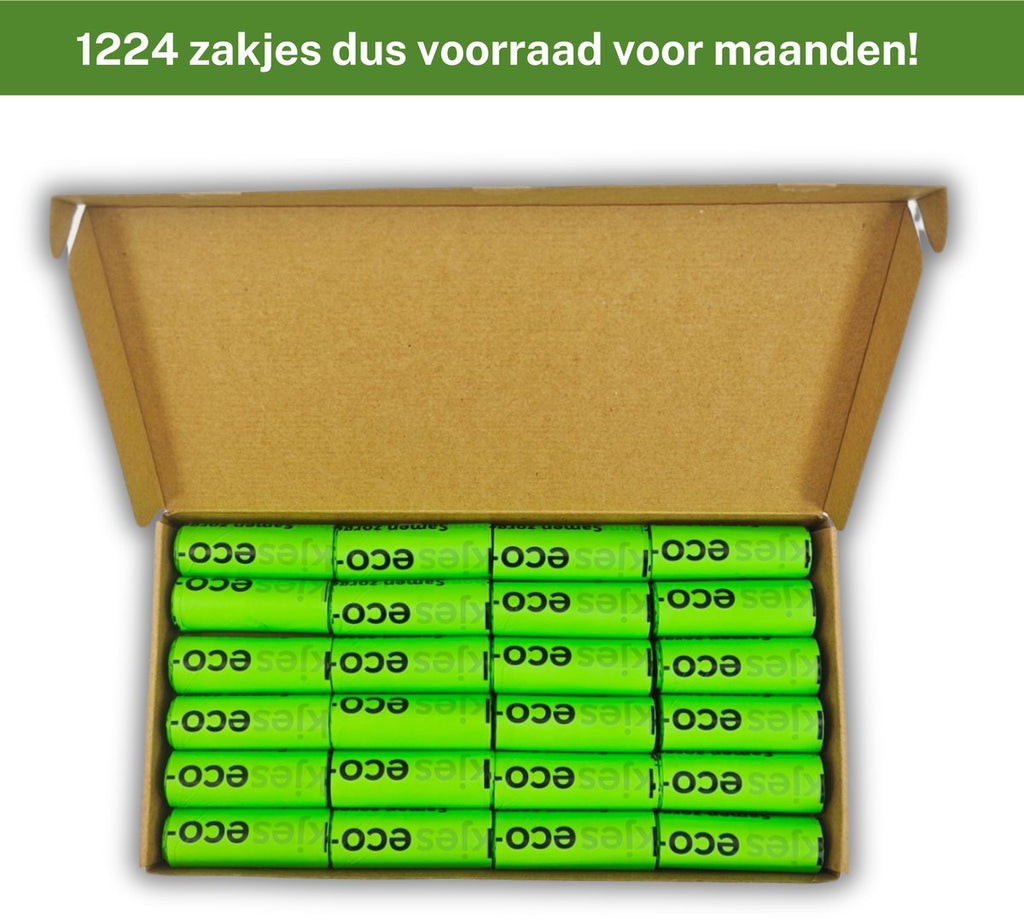 Hondenpoepzakjes 1224 stuks - 100% Biologisch afbreekbaar - extra stevig