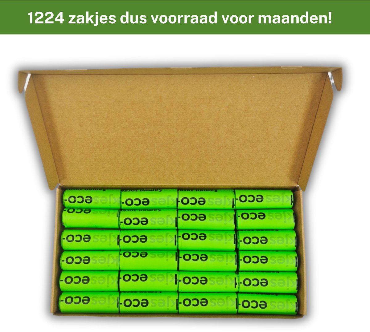 Hondenpoepzakjes 1224 stuks - 100% Biologisch afbreekbaar - extra stevig