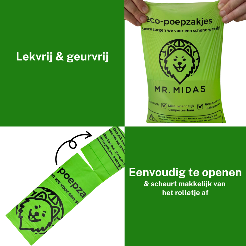 Hondenpoepzakjes 306 stuks - 100% Biologisch afbreekbaar - extra stevig