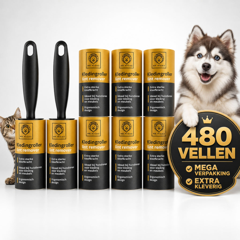 Kledingroller - 480 kleefvellen - kleefroller - kledingborstel - ontpluizer